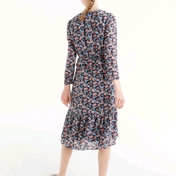 J. Crew Multicolor Floral Long Sleeve Dress - Picture 3 of 14